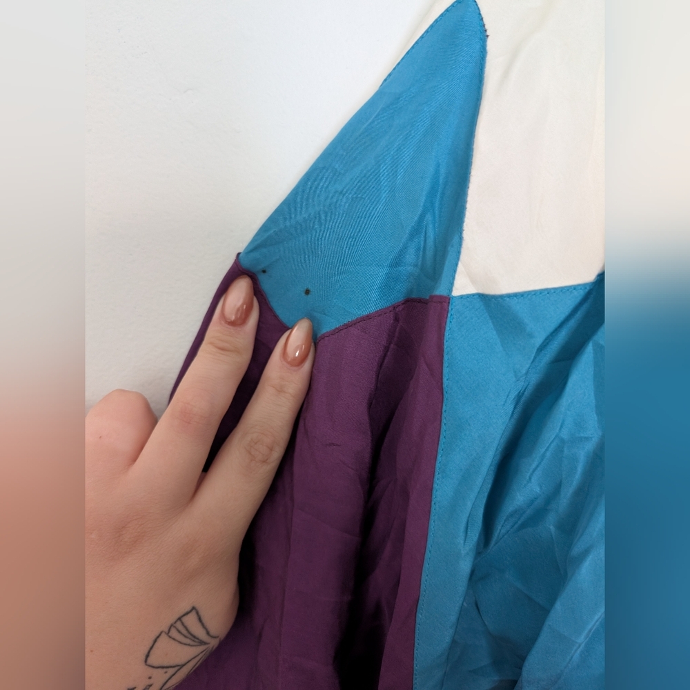 Vintage Ellesse 80s Colorblock 100% Silk Windbreaker - Picture 7 of 7